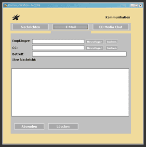 Screenshot des Kommunikationsbereiches