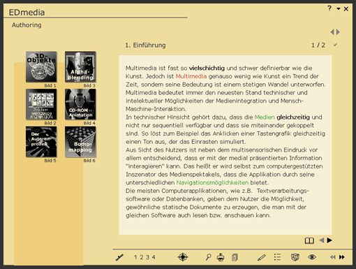 Die Ansicht auf ein Kapitel